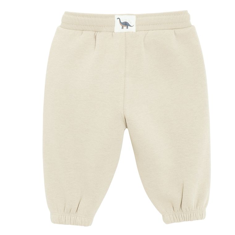 Cool Club, Spodnie dresowe chłopięce, ocieplane, beżowe