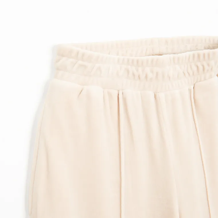 Cool Club, Spodnie dresowe dziewczęce, culotte, welurowe, beżowe