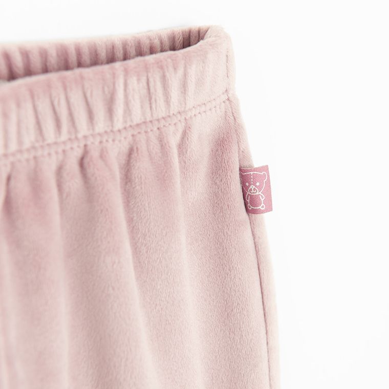 Cool Club, Spodnie dresowe dziewczęce, welurowe, ocieplane, różowe