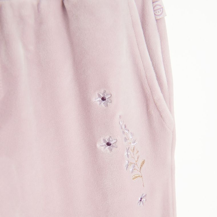 Cool Club, Spodnie dresowe dziewczęce, welurowe, różowe
