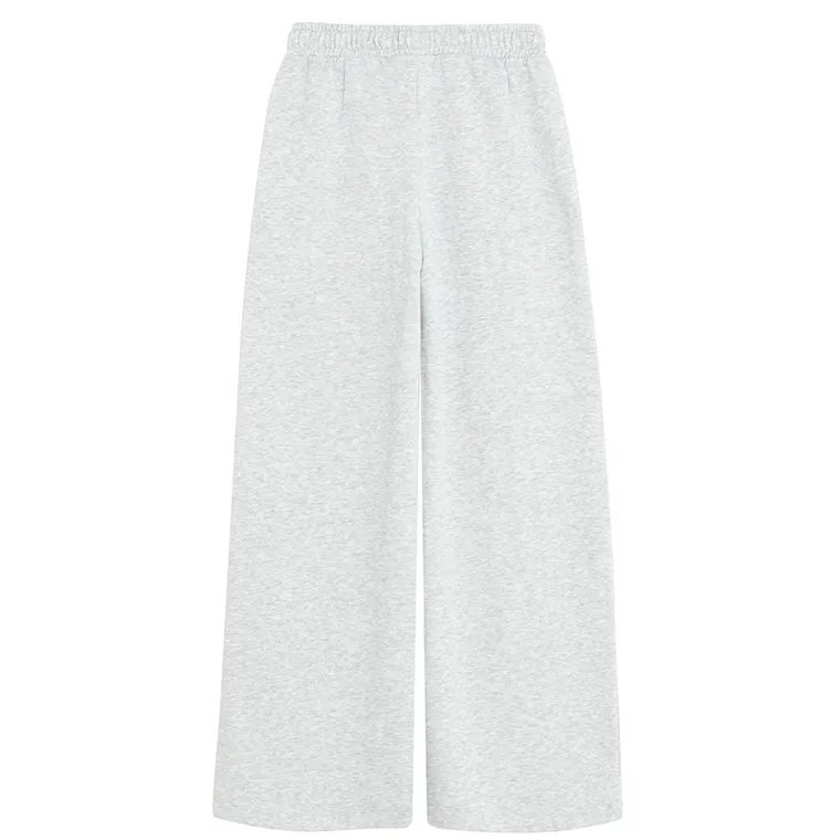 Cool Club, Spodnie dresowe dziewczęce, wide, ocieplane, szare melanż