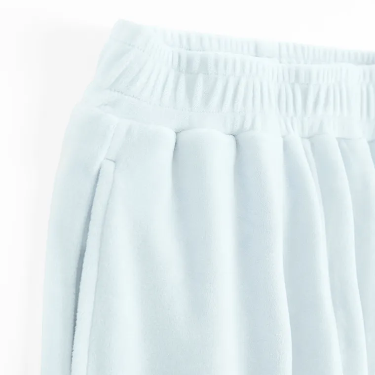 Cool Club, Spodnie dresowe dziewczęce, wide, welurowe, niebieskie