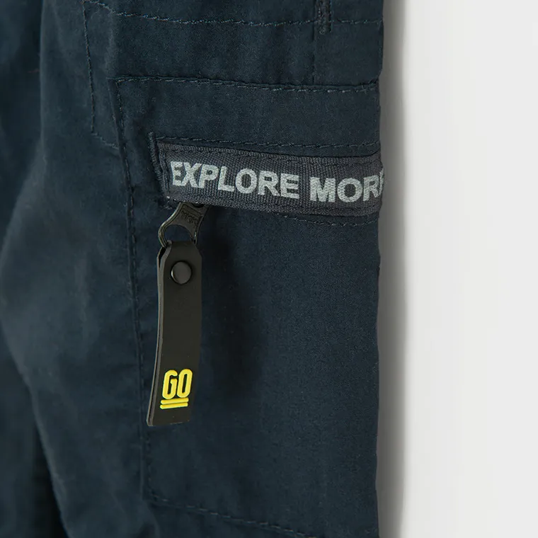 Cool Club, Spodnie materiałowe chłopięce, jogger, ocieplane, granatowe