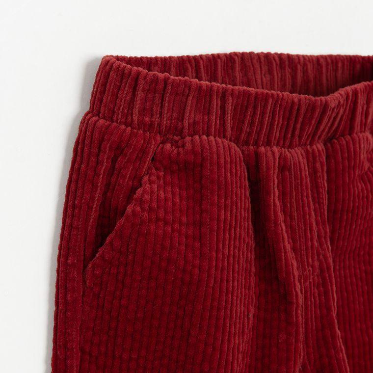 Cool Club, Spodnie materiałowe chłopięce, sztruksowe, bordowe