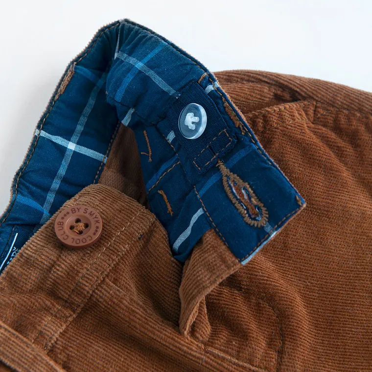 Cool Club, Spodnie materiałowe chłopięce, sztruksowe, brązowe