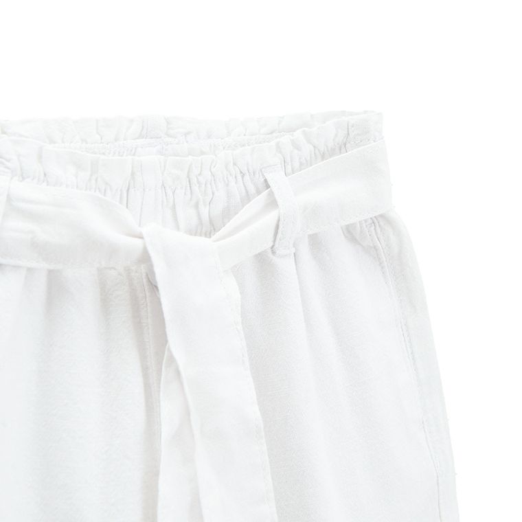 Cool Club, Spodnie materiałowe dziewczęce, z lnem, culotte, białe