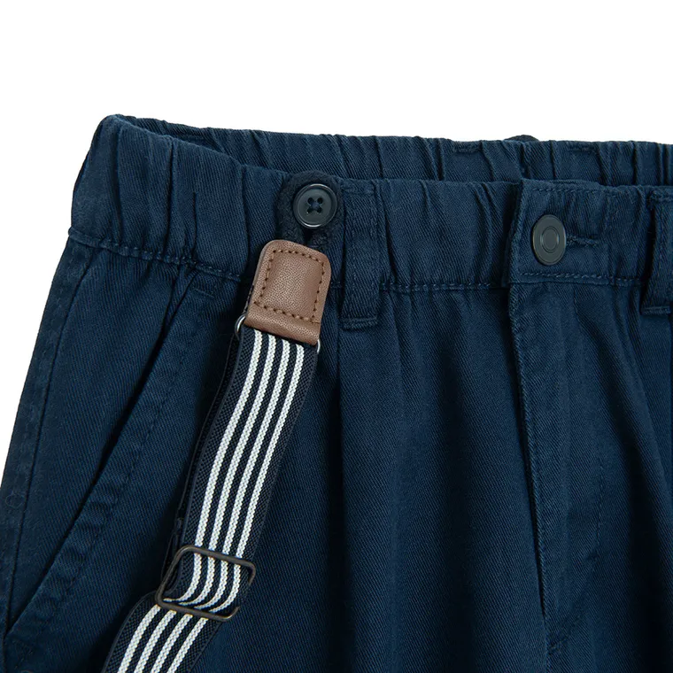 Cool Club, Spodnie materiałowe z szelkami, loose, granatowe