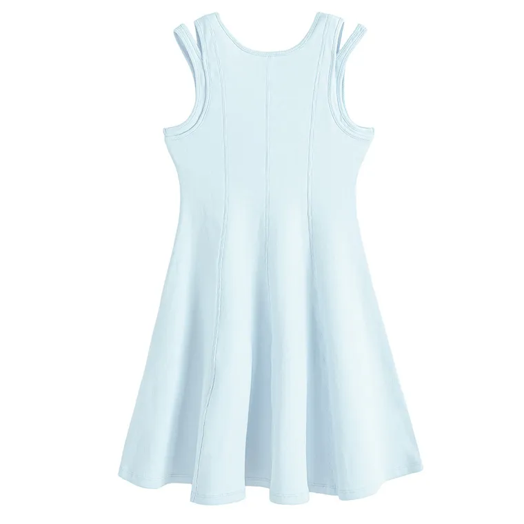 Cool Club, Sukienka dziewczęca bez rękawów, prążkowana, niebieska