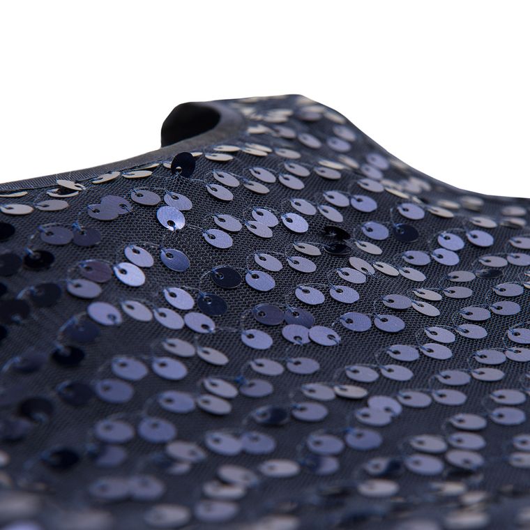 Cool Club, Sukienka dziewczęca bez rękawów, tiul, cekiny, granatowa