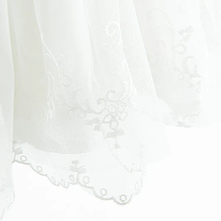 Cool Club, Sukienka dziewczęca z długim rękawem, biała