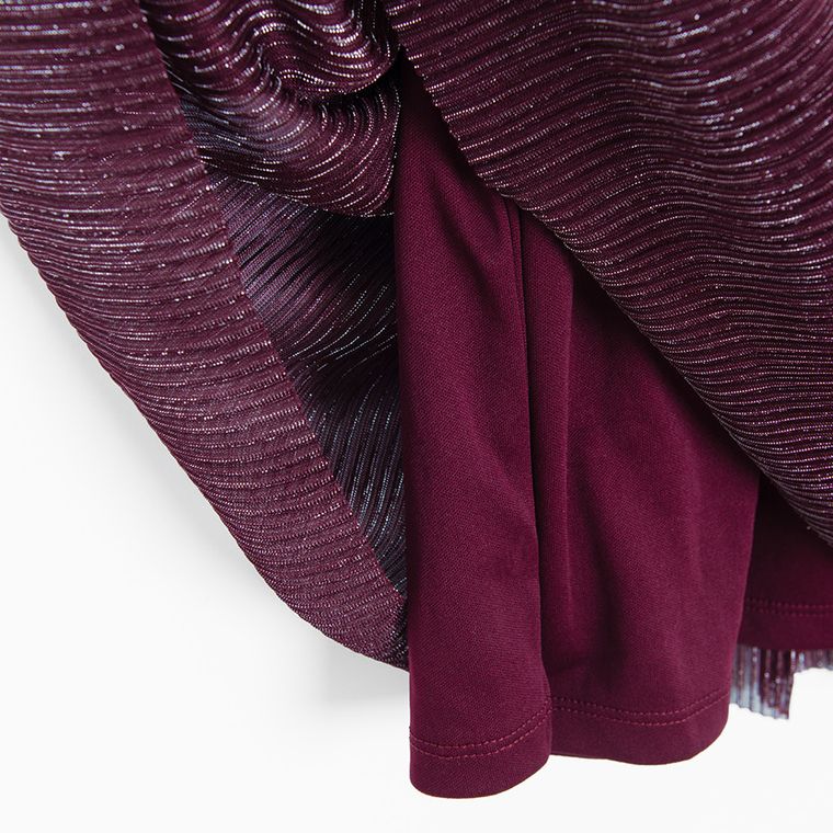 Cool Club, Sukienka dziewczęca z długim rękawem, ciemnofioletowa