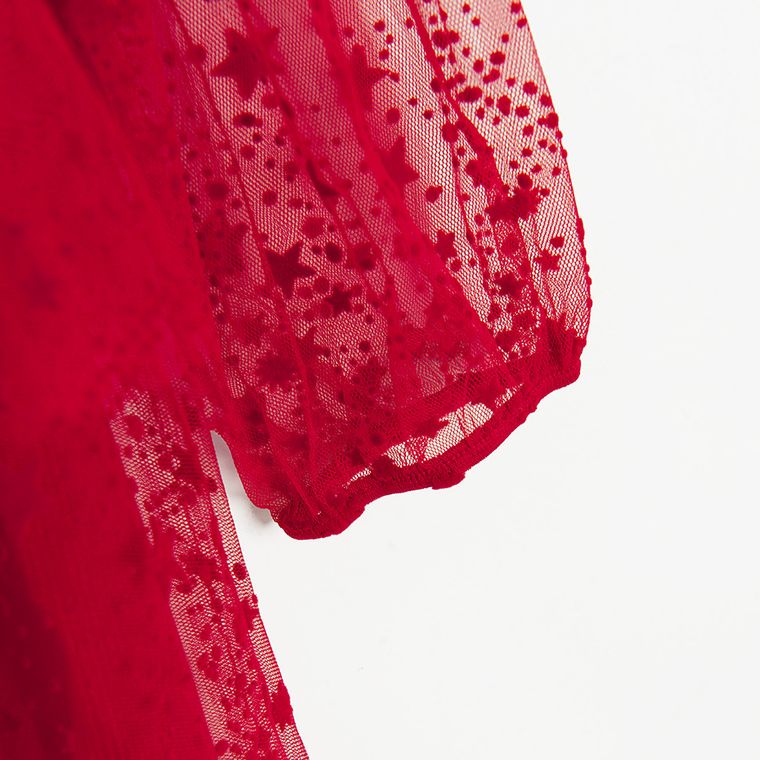 Cool Club, Sukienka dziewczęca z długim rękawem, czerwona