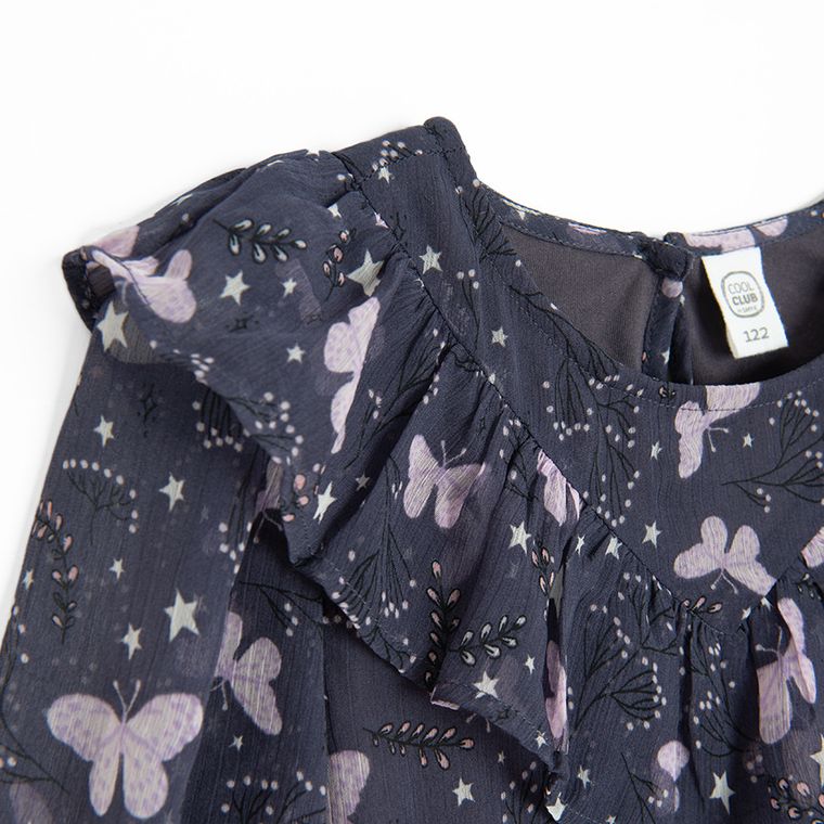 Cool Club, Sukienka dziewczęca z długim rękawem, fioletowa