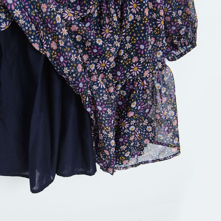 Cool Club, Sukienka dziewczęca z długim rękawem, granatowa