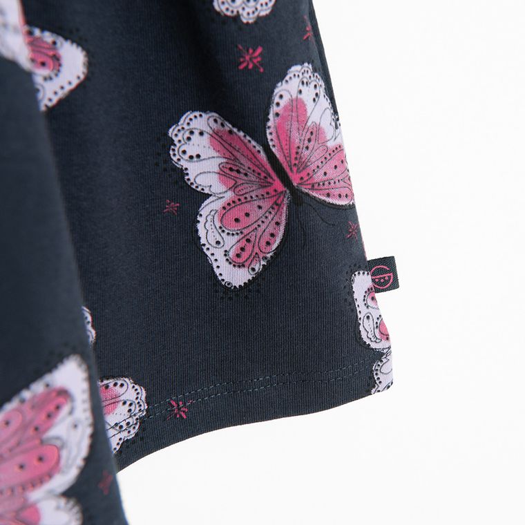 Cool Club, Sukienka dziewczęca z długim rękawem, granatowa