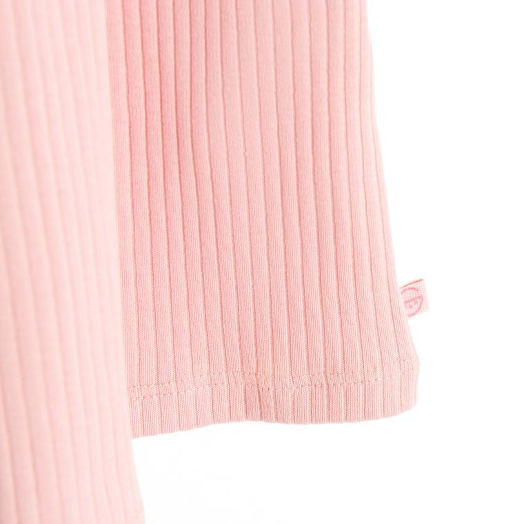 Cool Club, Sukienka dziewczęca z długim rękawem, prążkowana, różowa