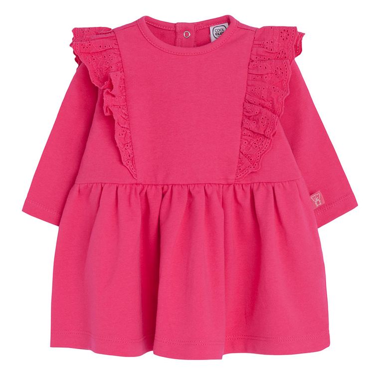 Cool Club, Sukienka dziewczęca z długim rękawem, różowa
