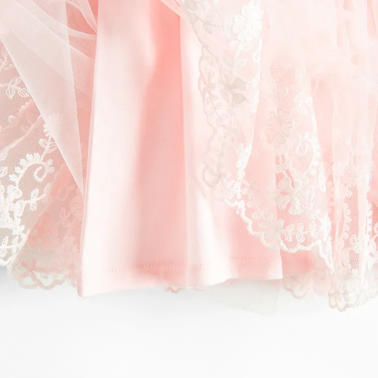 Cool Club, Sukienka dziewczęca z długim rękawem, różowa