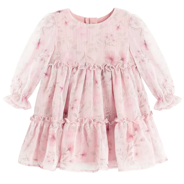 Cool Club, Sukienka dziewczęca z długim rękawem, różowa