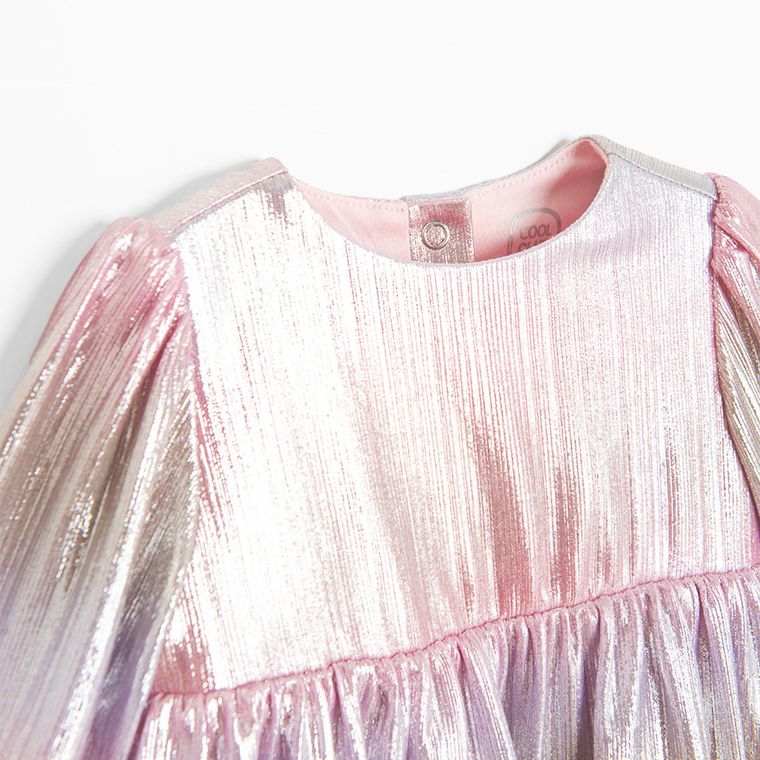 Cool Club, Sukienka dziewczęca z długim rękawem, różowo-złota