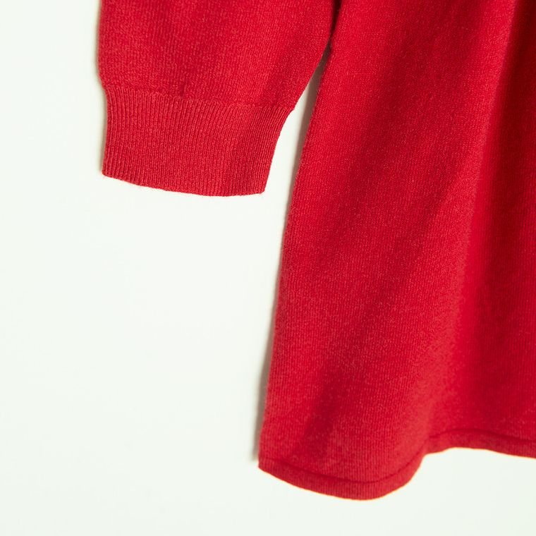 Cool Club, Sukienka dziewczęca z długim rękawem, sweterkowa, czerwona