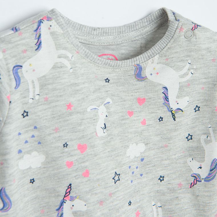 Cool Club, Sukienka dziewczęca z długim rękawem, szara