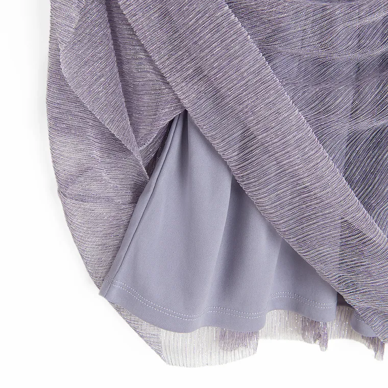 Cool Club, Sukienka dziewczęca z długim rękawem, welurowa, fioletowa