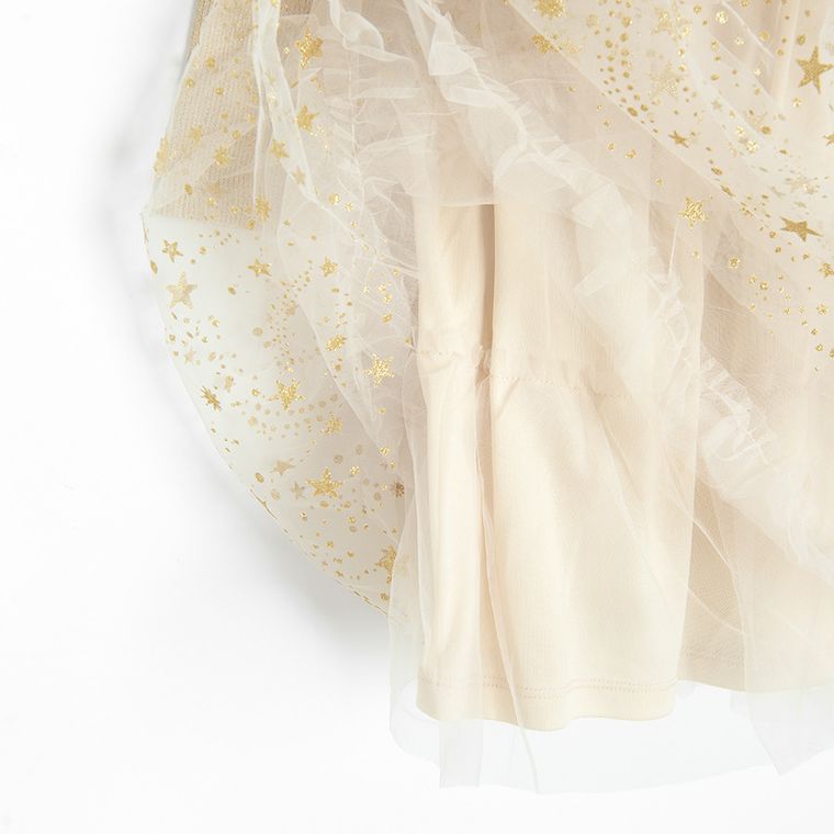 Cool Club, Sukienka dziewczęca z długim rękawem, złota