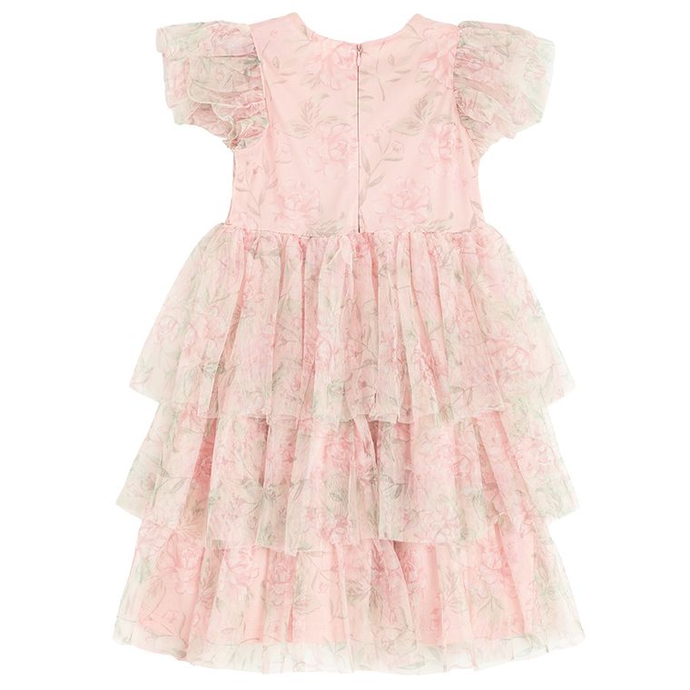 Cool Club, Sukienka dziewczęca z krótkim rękawem, beżowa