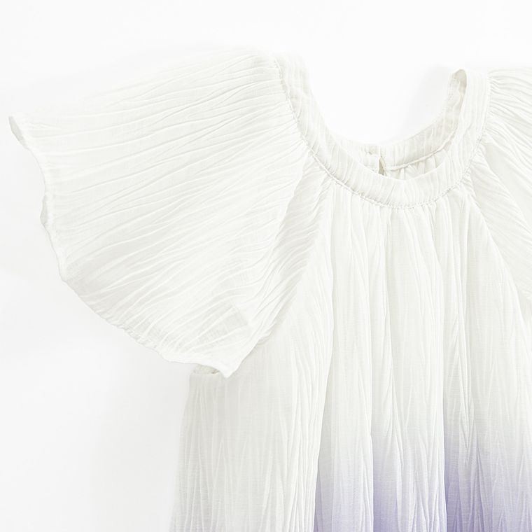 Cool Club, Sukienka dziewczęca z krótkim rękawem, biało-fioletowa