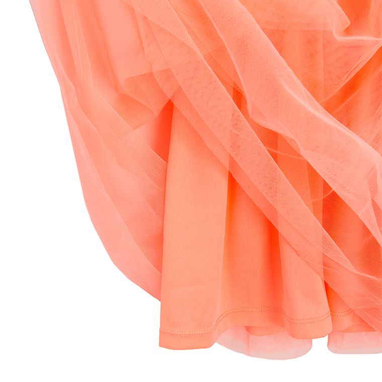 Cool Club, Sukienka dziewczęca z krótkim rękawem, biało-pomarańczowa