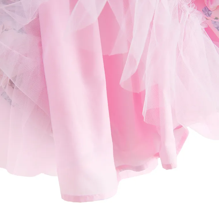 Cool Club, Sukienka dziewczęca z krótkim rękawem, biało-różowa