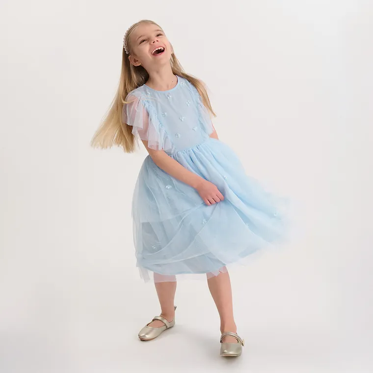Cool Club, Sukienka dziewczęca z krótkim rękawem, niebieska