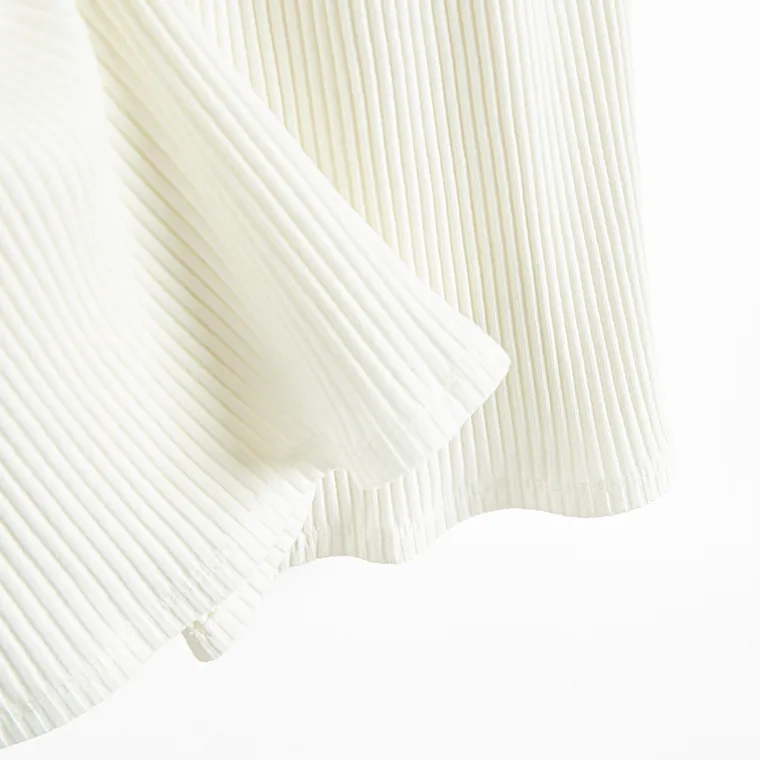 Cool Club, Sukienka dziewczęca z krótkim rękawem, prążkowana, biała