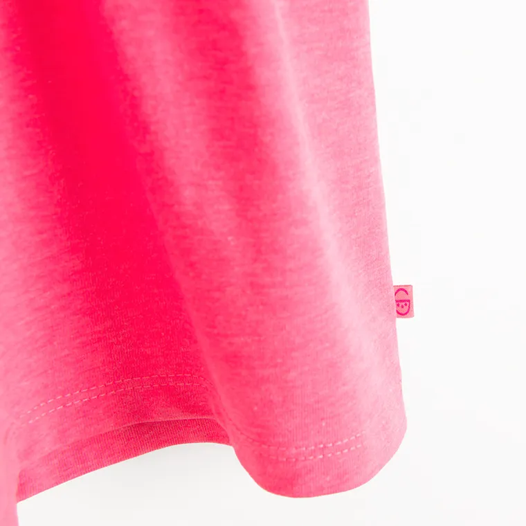 Cool Club, Sukienka dziewczęca z krótkim rękawem, różowa fluo