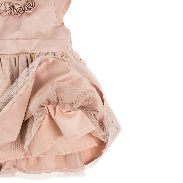 Cool Club, Sukienka dziewczęca z krótkim rękawem, złota