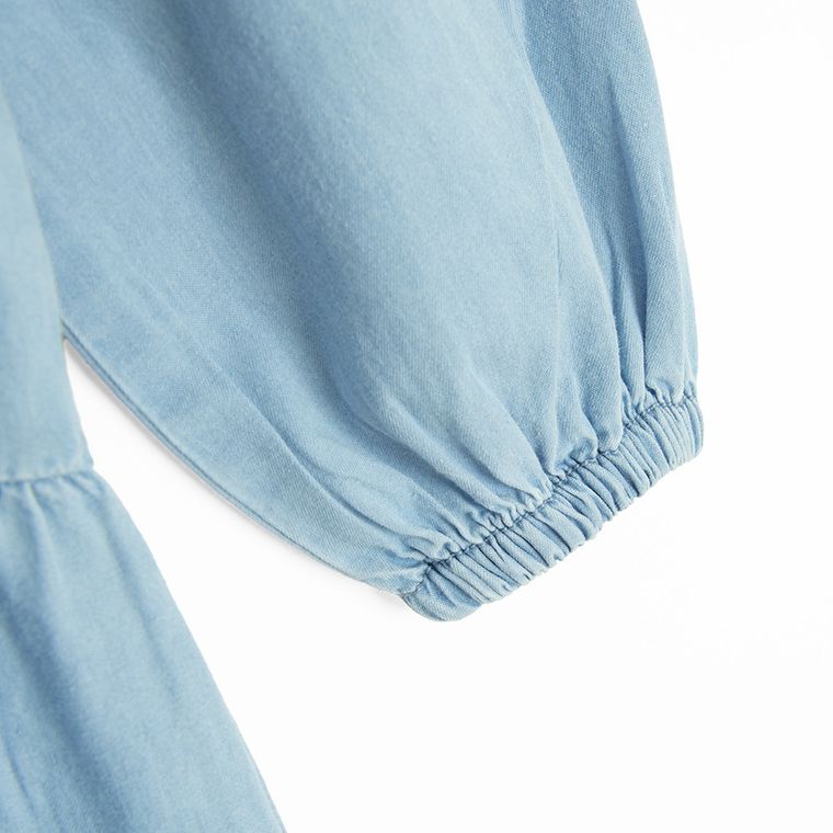 Cool Club, Sukienka jeansowa dziewczęca z długim rękawem, niebieska