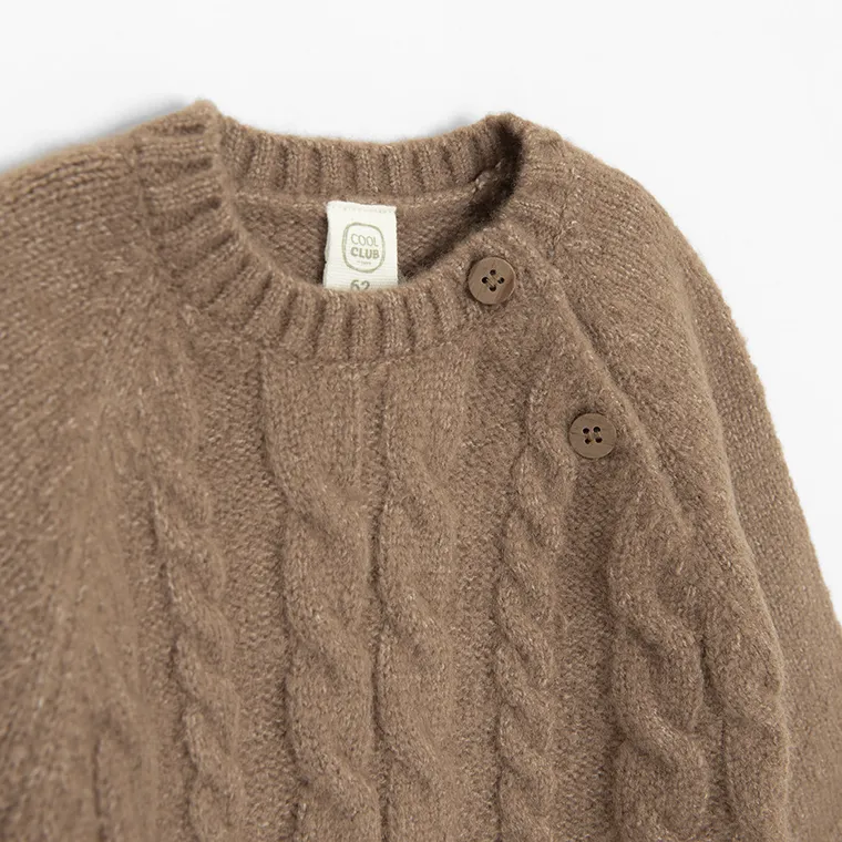 Cool Club, Sweter chłopięcy, brązowy
