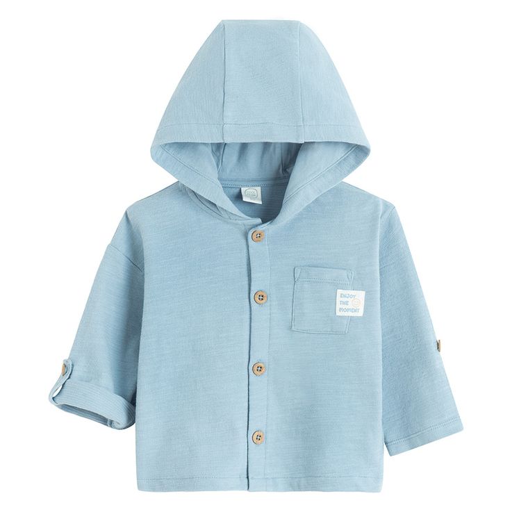 Cool Club, Sweter chłopięcy z kapturem, rozpinany, niebieski