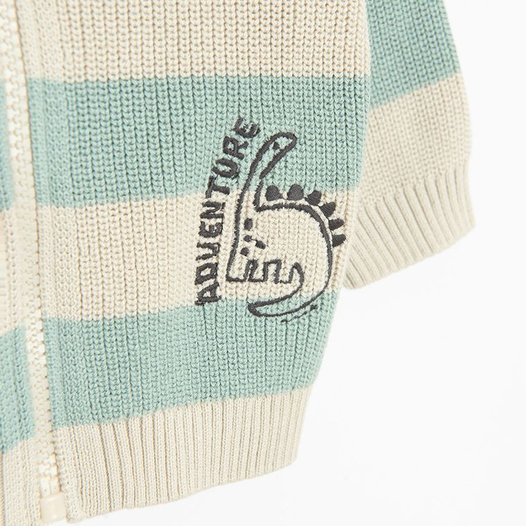 Cool Club, Sweter chłopięcy z kapturem, rozpinany, zielono-szary