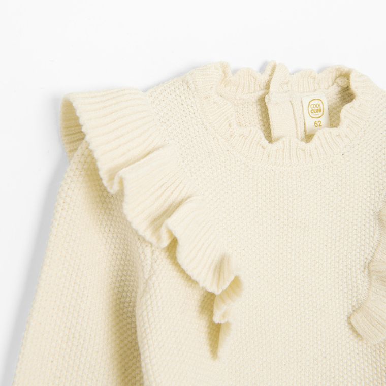 Cool Club, Sweter dziewczęcy, ecru