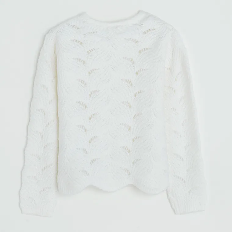 Cool Club, Sweter dziewczęcy, rozpinany, biały