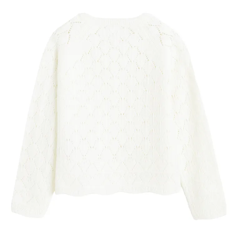 Cool Club, Sweter dziewczęcy, rozpinany, biały