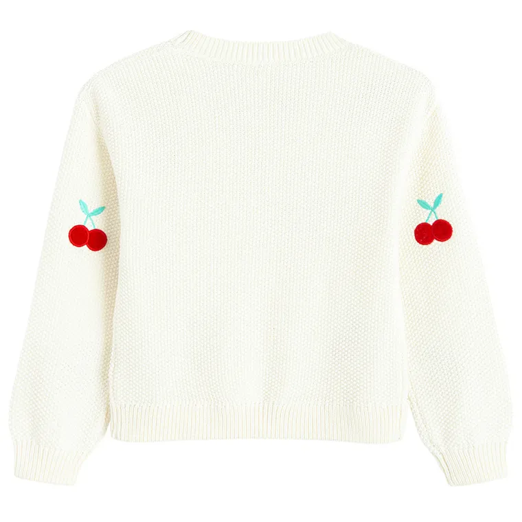 Cool Club, Sweter dziewczęcy, rozpinany, biały