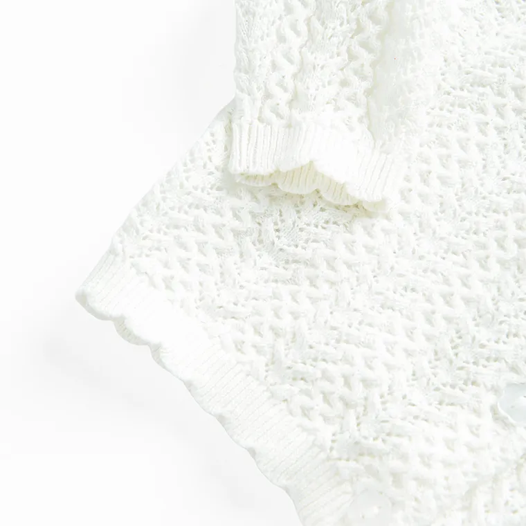 Cool Club, Sweter dziewczęcy, rozpinany, biały