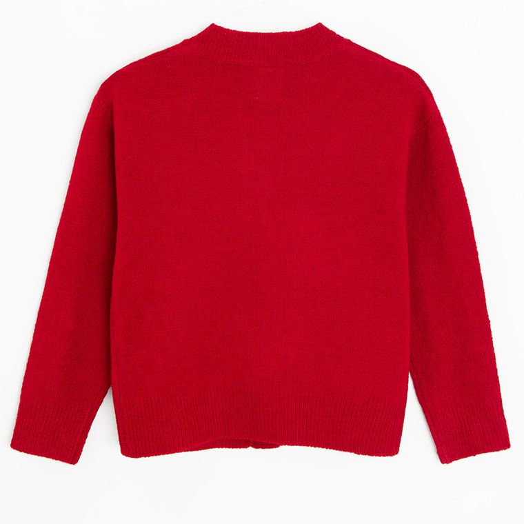 Cool Club, Sweter dziewczęcy, rozpinany, czerwony