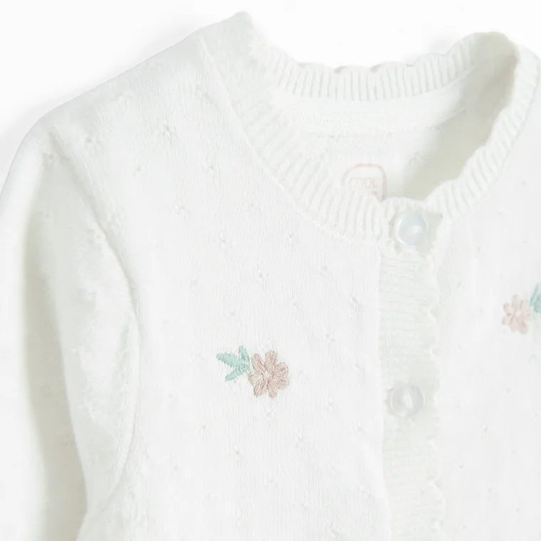 Cool Club, Sweter dziewczęcy, rozpinany, ecru