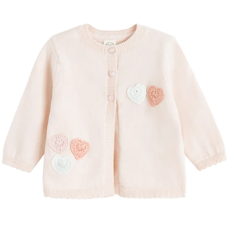 Cool Club, Sweter dziewczęcy, rozpinany, różowy