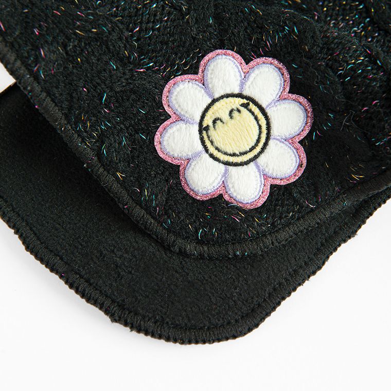 Cool Club, Szalik dziewczęcy z golfem, czarny, SmileyWorld