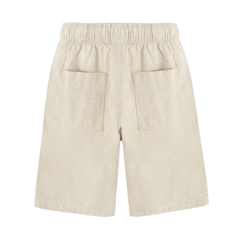 Cool Club, Szorty chłopięce z lnem, relaxed, beżowe